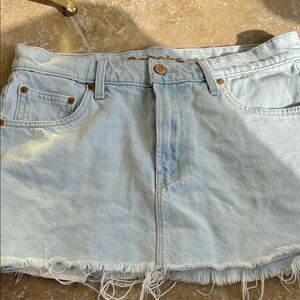 Snacks by MOTHER Light Blue Denim Mini Skirt
